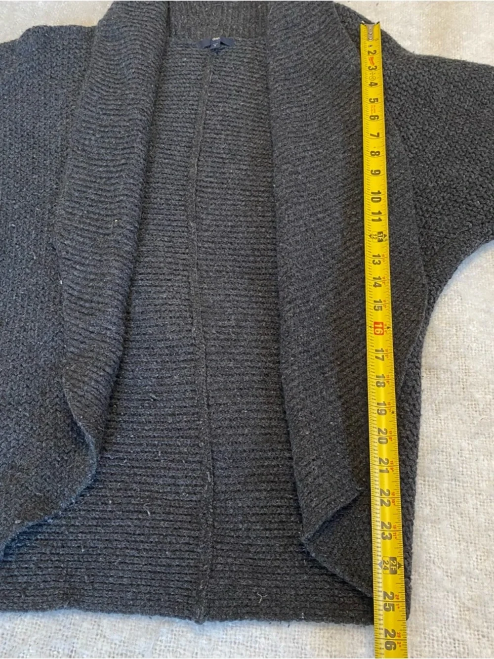 Gap Dark Gray Chunky Sweater Open Cardigan Cozy Oversized Womens Size S/M